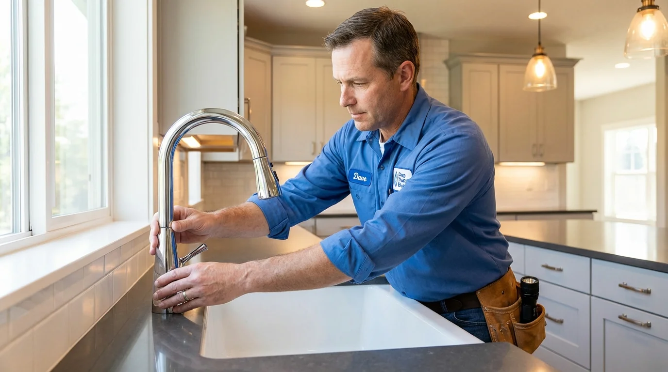 Kitchen faucet installation by Johns Plumbing LLC in Edgewater